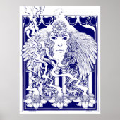 Poster Vintage 60's Psychedelic Art Nouveau Floral (Devant)