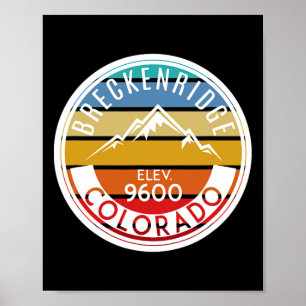 Poster Vintage 70s 80s Breckenridge Colorado Montagnes Ro
