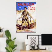 Poster vintage à vélo - Pneus à cycle Dunlop (Bureau à domicile)