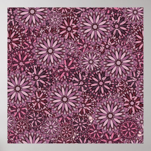 Poster Vintage abstract background. Mandala style. seamle (Devant)
