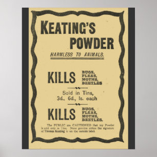 Poster Vintage Advertising, Keatings powder