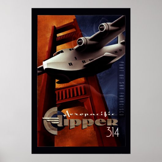 Poster vintage Aero pacificClipper 314 (Devant)