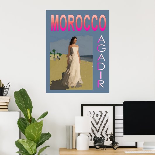Poster Vintage Agadir (Bureau à domicile)