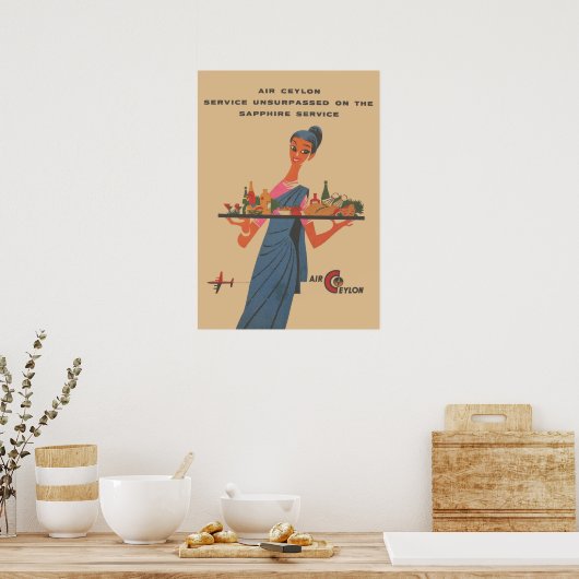 Poster vintage Air Ceylan (Cuisine)
