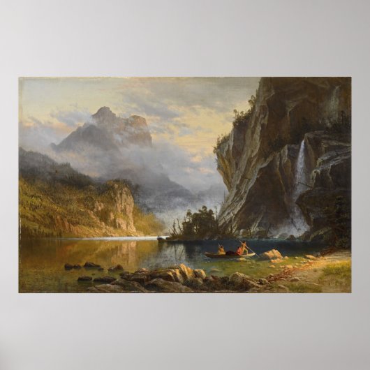 Poster Vintage Albert Bierstadt Indiens Speed Fishing (Devant)