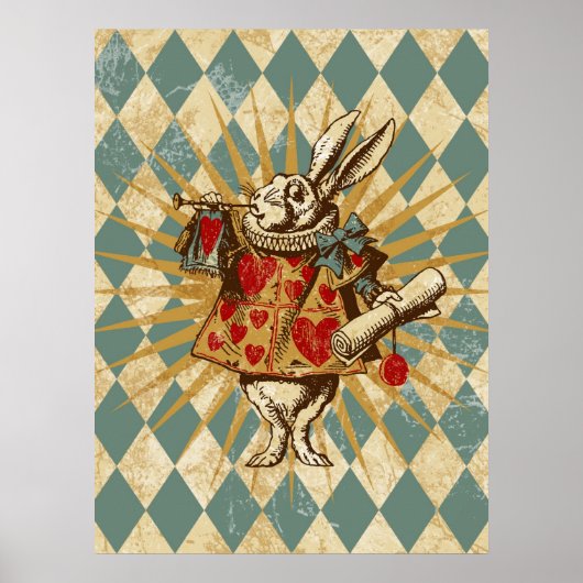 Poster Vintage Alice White Rabbit (Devant)