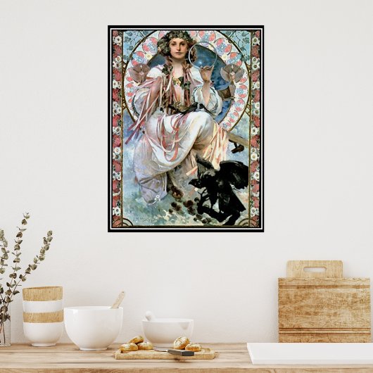 Poster vintage alphonse mucha (Cuisine)