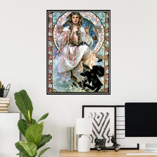 Poster vintage alphonse mucha (Bureau à domicile)