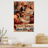 Poster vintage Alphonse Mucha Biscuits Ad (Cuisine)
