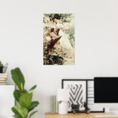 Poster Vintage Alphonse Mucha Esprit du printemps (Bureau à domicile)