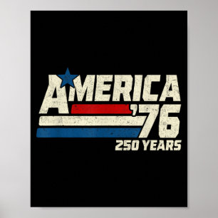 Poster Vintage américain 250e anniversaire Usa patriotiqu