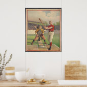 Poster vintage, American Baseball 1895 (Cuisine)