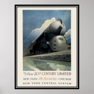Poster Vintage American Railway, États-Unis -
