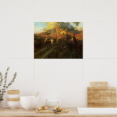 Poster Vintage American West, Overland Trail par Johnson (Cuisine)