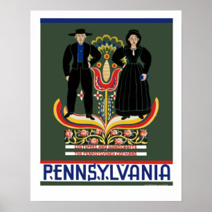 Poster Vintage Amish Pennsylvania Travel