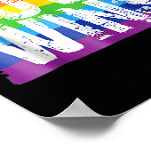 Poster Vintage Amour Win Arc en Ciel de Paix Pride Lesbia (Coin)