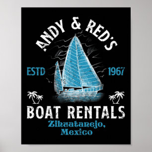 Poster Vintage Andy et Red's Boat Repair Charte de pêche