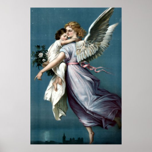 Poster Vintage Ange Gardien Avec Enfant (Devant)