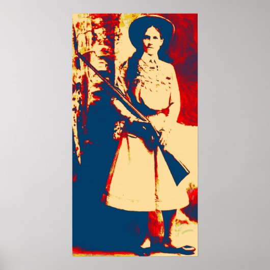 Poster vintage Annie Oakley Oil Grunge (Devant)