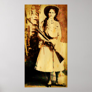 Poster vintage Annie Oakley Oil Grunge