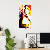 Poster vintage Annie Oakley Oil Grunge (Bureau à domicile)