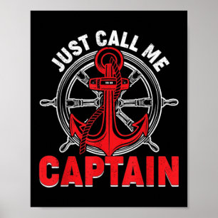 Poster Vintage Appelez-Moi Capitaine Bateau Marin Ancre