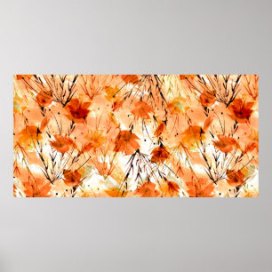 Poster Vintage aquarelle transparente motif des plantes,