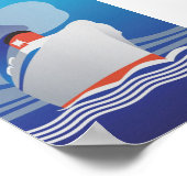 Poster vintage Art déco bateau de croisière (Coin)