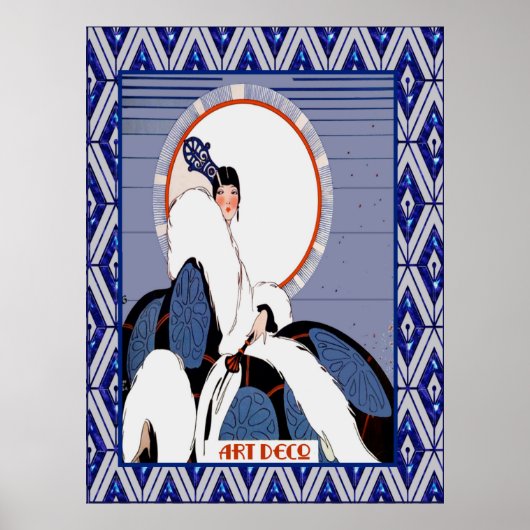 Poster Vintage Art Deco (Blue) (Devant)