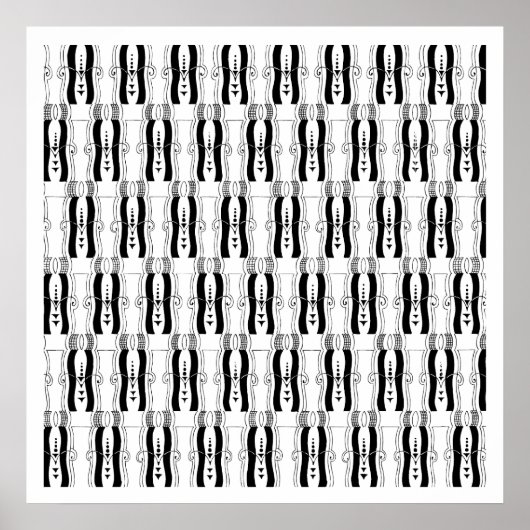 Poster Vintage Art Deco Pattern Design, 1920's (Devant)