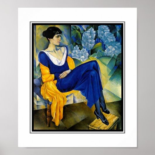 Poster Vintage Art femme bleu Akhmatova_1914 (Devant)