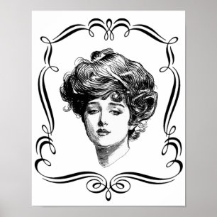 Poster Vintage Art Gibson Girl