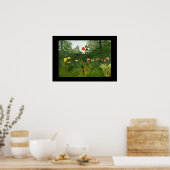 Poster Vintage Art man attaque par un jaguar (Cuisine)