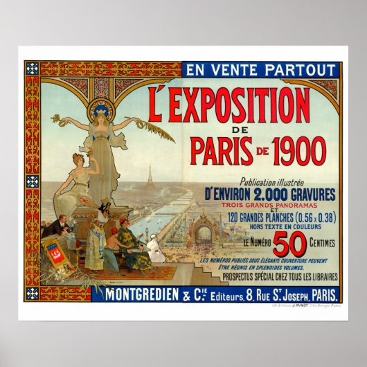 Poster Vintage Art Nouveau 1900 Paris Exposition (Devant)