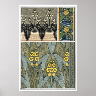 Poster Vintage Art Nouveau Arrowhead Garden Fleurs