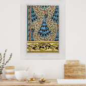 Poster Vintage Art Nouveau Peacocks Poissons & Algues (Cuisine)