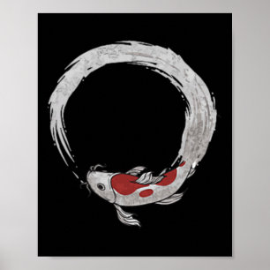 Poster Vintage asiatique japonaise carpe Koï pêche nouvea