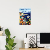 Poster Vintage Athènes Grèce Voyage (Bureau à domicile)