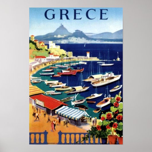 Poster Vintage Athènes Grèce Voyage (Devant)