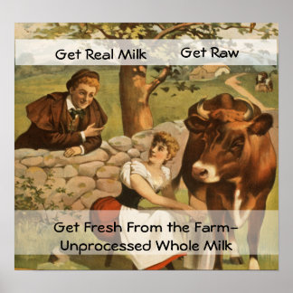 Poster vintage au lait