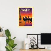 Poster Vintage Austin Texas (Bureau à domicile)