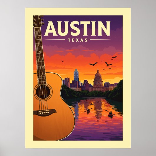 Poster Vintage Austin Texas (Devant)
