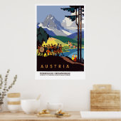 Poster Vintage Autriche Alpes Voyages (Cuisine)