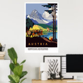 Poster Vintage Autriche Alpes Voyages (Bureau à domicile)