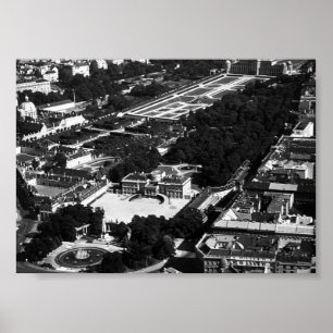 Poster Vintage Autriche Vienne Belvedere vue du parc