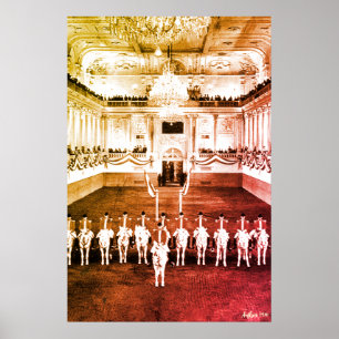 Poster Vintage Autriche Vienne Courbette Espagnole