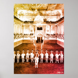 Poster Vintage Autriche Vienne Courbette Espagnole