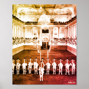 Poster Vintage Autriche Vienne Courbette Espagnole