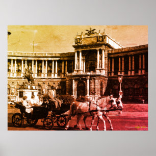 Poster Vintage Autriche Vienne Palais Hofburg