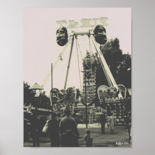Poster Vintage Autriche Vienne Prater parc d'attractions